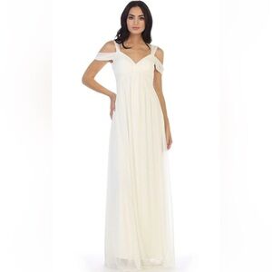 Stunning Off-White Flowy Maxi Dress